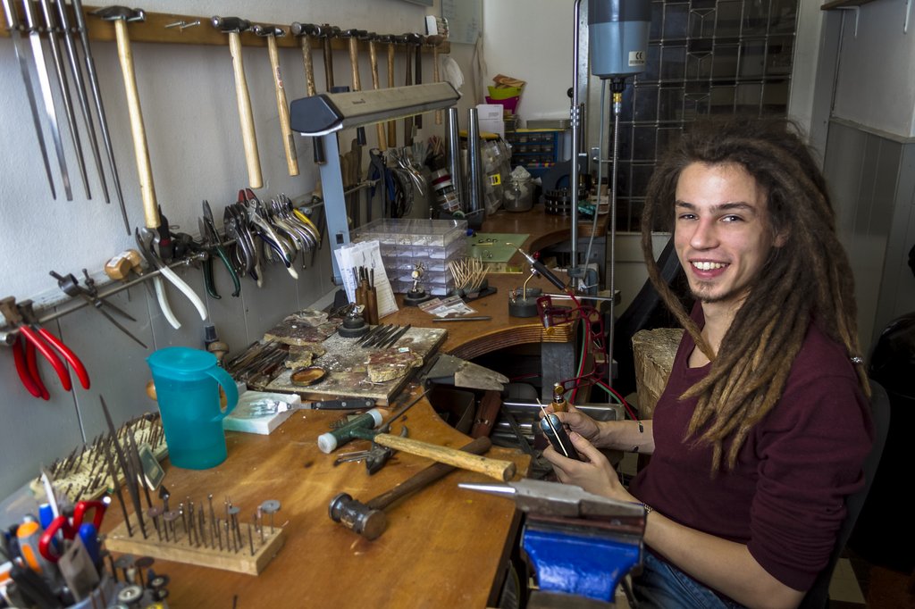 Tobias in atelier